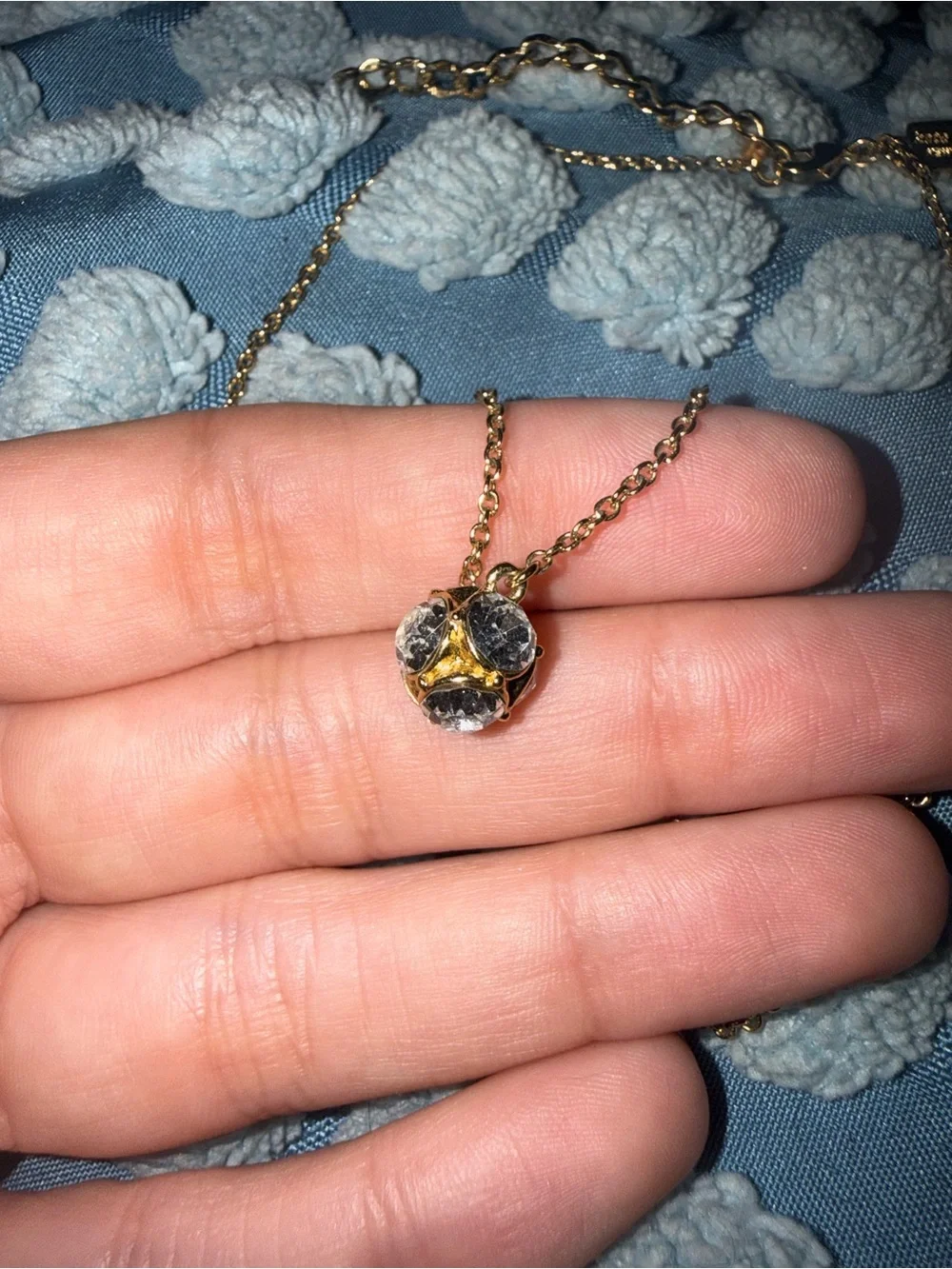 kate spade Gold-Tone Necklace with Clear Crystal Pendant